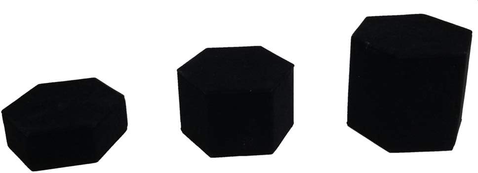 888 Display USA, Inc 6 Piece Deluxe Hexagon Shaped Black Velour Risers Set
