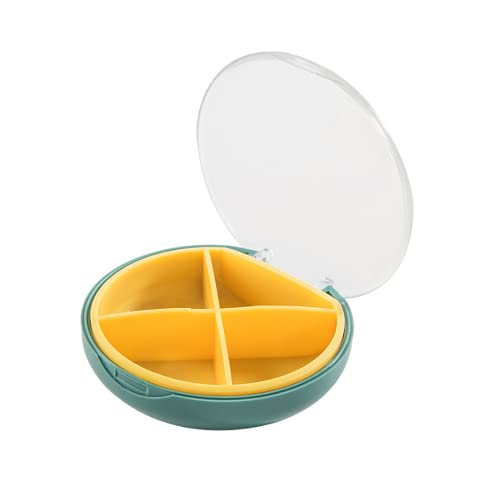Mini caja de almacenamiento portátil de viaje caja de píldoras portátil organizador caja de compartimiento a prueba de humedad (color amarillo+verde 1) Cover