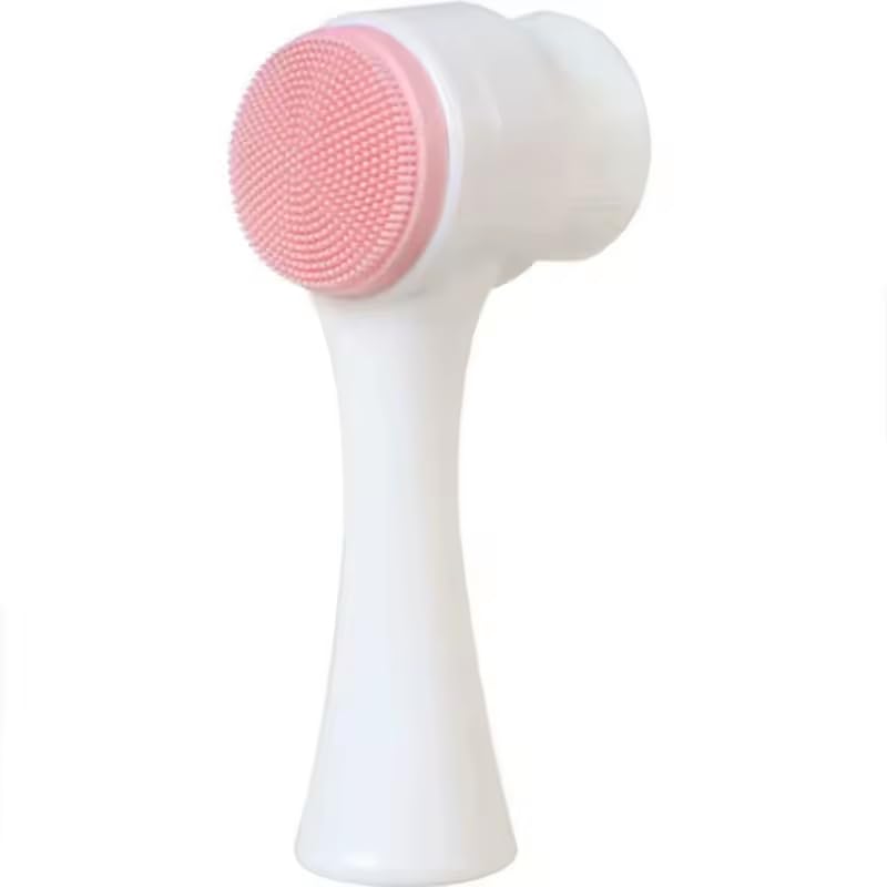 Escova de Limpeza Facial 2 em 1 com Silicone e Cerdas Macias, Skin Care | Esfoliação