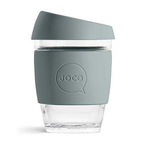 JOCO Cup 12oz - Eco-innovative Borosilicate Glass Reusable Classic Cup - (BlueStone)