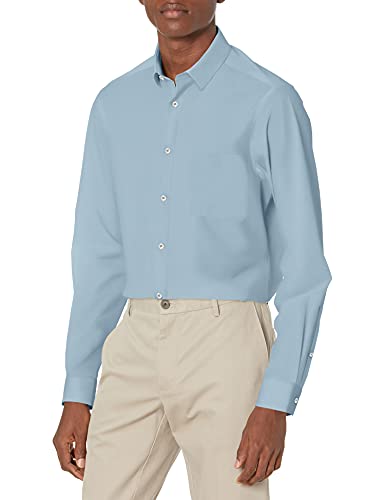 Amazon.com: Calvin Klein Men's Dress Shirt Slim Fit Everyday Active 4-Way  Stretch Print Sky Blue : Clothing, Shoes & Jewelry