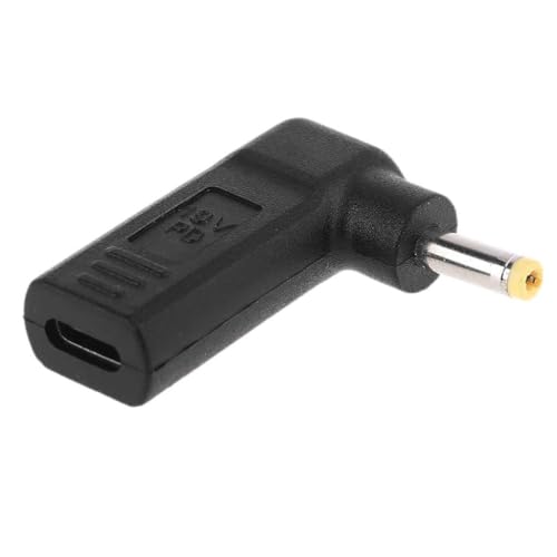 Zktfyshk - Convertidor de carga para computadora portátil, USB tipo C hembra a conector de alimentación macho de 4 x 1,7 mm para enchufe tipo Otg Hub adaptador