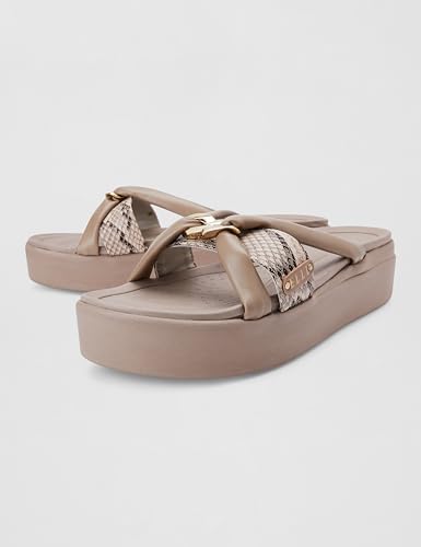 Image of ELLE Women Textured Platform heel sandal with Chain Detail