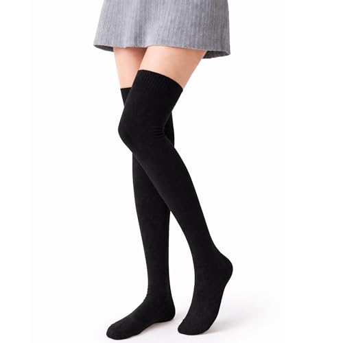 Image of Kaththai Wool Warm Thigh High Socks for Women | Soft & Breathable Knit Thermal Leg Warmers | Versatile Multi-Way Wear, Knee-Length | Winter & Fall Essential