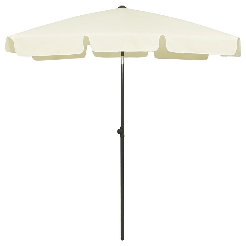 Parasol plażowy, piaskowo-żółty x cm, odporny na promieniowanie UV poliester, ochrona przed słońcem na taras, do ogrodu, na zewnątrz, z mechanizmem przechylania, odporny na warunki