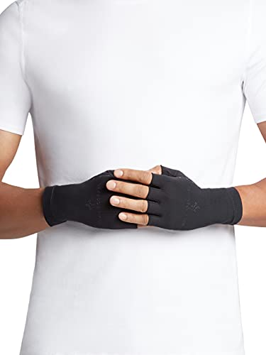 tommie copper core compression half finger gloves unisex men amp women gloves for hand stiffness swelling amp joint support