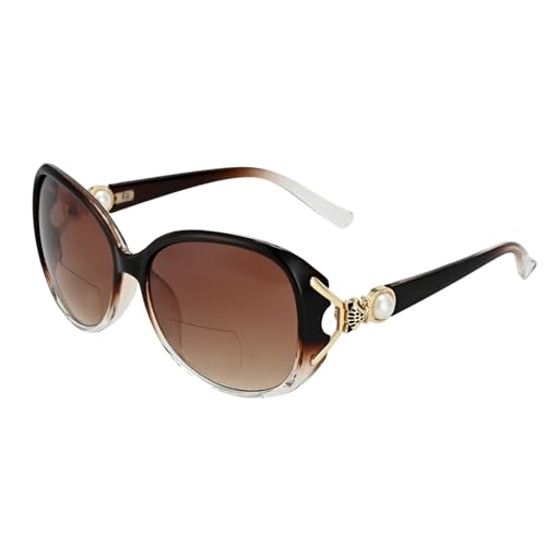 LookLux Oversized Bifocal Sunglasses for Women Trendy Reader Sunglasses 2.0+ Ladies Reading Sun Glasses for Beach Travel Outdoor