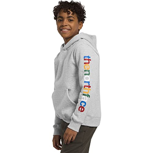 The North Face Boys' Camp Fleece Pullover Hoodie, Tnf Light Grey Heather/Multi-Color, X-Small #TOP4