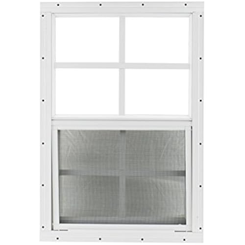 Shed Windows and More 18" X 27" White Flush Mount, Tempered Glass, Playhouses, Treehouses