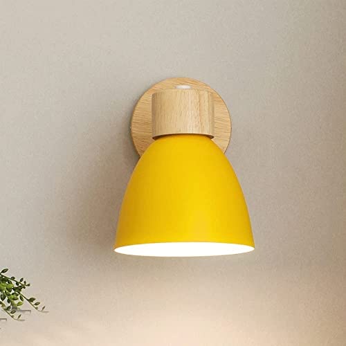 Applique murale simple E27 avec base en bois véritable et style minimaliste - 3