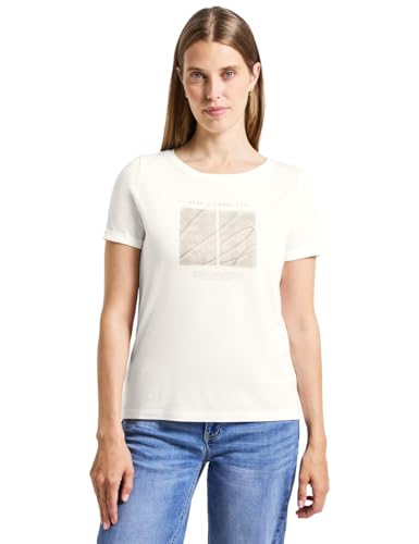 T-Shirt Artistique avec Turn-Up Femme anti-déformation en coton stretch