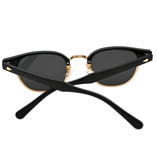 Onrtry Classic Polarized Sunglasses for Men Women Semi-Rimless Frame Sun Glasses Fashion Retro Designer Shades3