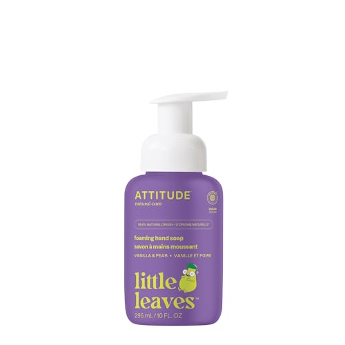 ATTITUDE Foaming Hand Soap for Kids, EWG Verified, Vanilla & Pear, 10 oz