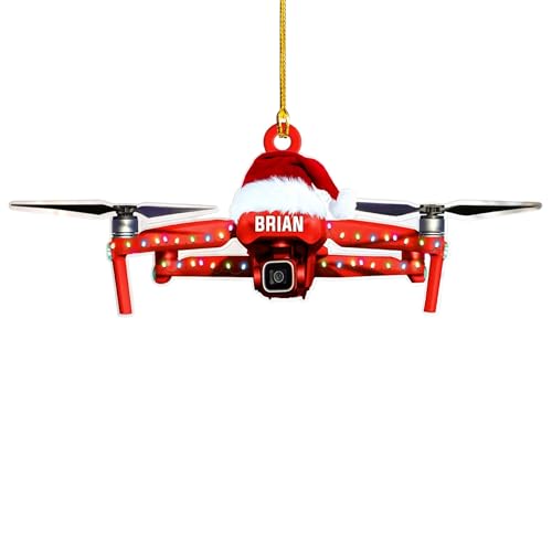 Personalized Drone Christmas Keychain, 2D Flat Drone Keychain, Unique Gift