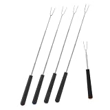 HANABASS 5 Stück Grillgabel Grill-kabob-spieße Camping Grillspieße Steakgabel Schaschlik-sticks Hühnerspieße Grillkrallen Smores Spieße Stöcke Fleischspieße Hot Dog Spieß Smores-spieße Abs