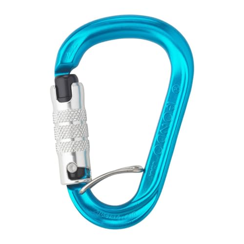 AustriAlpin HMS RONDO le mousqueton haut de gamme en aluminium anodise bleu avec selfie