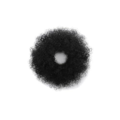 Kinky Curly Elastic Hairs Bun Short Ponytail Afro Puff Synthetic