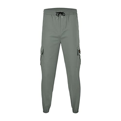 Calça cargo masculina folgada para homens joggers para homens, calças de chuva para caminhadas, pesc