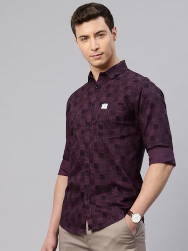 Image of Majestic Man Custom Abstract Printed Pure Cotton Slim Fit Casual Shirt