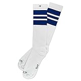 kniehohe Socken Spirit of 76 The blue Blues  Retro Socken Weiß, Blau gestreift  kniehoch  Unisex Strümpfe Size M (39-42)