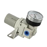 Praktischer Luftdruckregler mit Manometerhalterung für 1/4 3/8 1/2 NPT-Armaturen in Luftkompressor- und Werkzeug-Setups (Gewindedurchmesser 1/2)