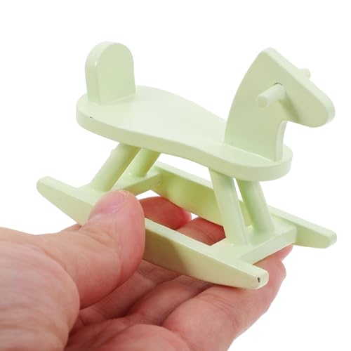 TOPPERFUN 1:12 Modelo De Cavalo De Madeira Cadeira De Cavalo De Balanço Para Casa De Bonecas Em Mini