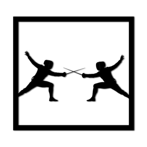 Fencing Duel Silhouette Metal Wall Art Metal Outdoor Decor Modern