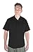 RYNO GEAR Tactical Poly Cotton RIP-Stop BDU Short Sleeve Shirt (Black, Large)