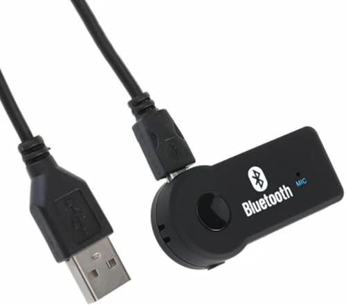 Car Bluetooth 3.5mm AUX Car Adapter, Aux Bluetooth 5.3 Adapter for Car, Mini 5.3 Receiver for, Home Stereo/Speaker/Wired Headphones, Handsfree Call, 12-Hour Battery Life