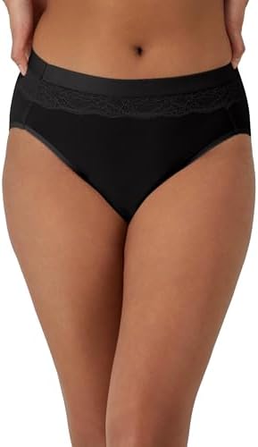 Bali Damen Wunderschön Selbstbewusst mit Auslaufschutzfutter, Hochgeschnitten Slip, Schwarz, 7