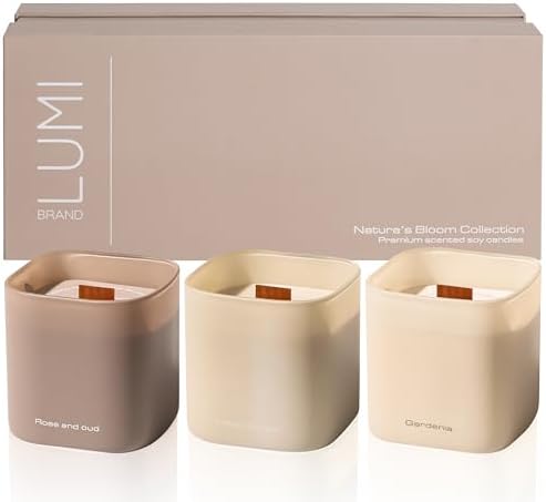 Set of 3 Premium Scented Soy Candles Gift Set | Nature's Bloom Co...