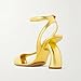 Vertundy Women's Flip Flop Heels High Heeled Sandals Leather Chunky Square Toe Adjustable Ankle Strap Buckle Dress Fashion Thong Gold Sandals