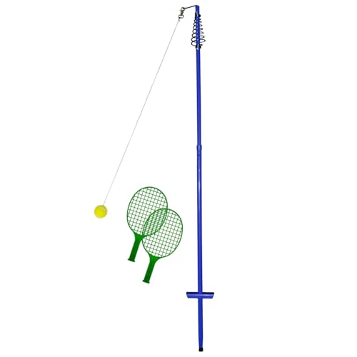 BEST SPORTING Twistball-Set in blau I Circletennis für den Garten I 2 Circle-Tennis Schläger & 1 Swingball I Ball mit Schnur mit Schläger I Gartenspiele für Kinder & Erwachsene