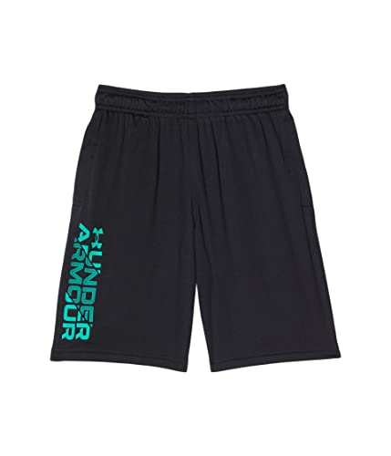 Under Armour Boys Prototype 2.0 Wordmark Shorts, (005) Black / / Birdie Green, Youth Small