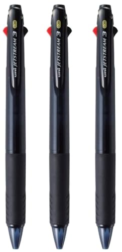 Stylo Bille 3 Couleurs Jetstream 0,38 mm Lot de 3 Noir Transparent SXE340038T.24 pour Écritures Fines