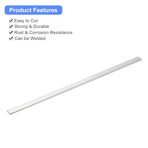 Image of uxcell Square Aluminum Flat Bar, 2Pcs 1 /8 inch Thick 0.4 inch Width 12 inch Length Square Aluminum Bar 6061 Aluminum Flat Plate, 3 x 10 x 305mm T6511 Solid New Mill Stock for Industrial Building