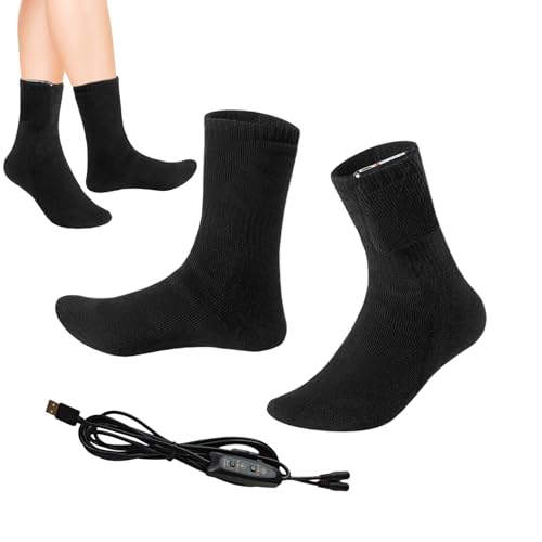 Calcetines eléctricos con calefacción | Calefacción recargable, cómodo, transpirable, para esquí, snowboard, actividades deportivas, al aire libre, hogar, viajes, familiares y