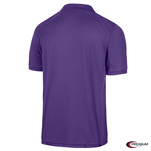 Premium Wear Men's High Moisture Wicking Polo T Shirts | Purple - Large #TOP5
