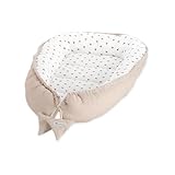 Babynest Neugeborene – Zweiseitiger Baby-Kokon aus Baumwolle Waffel & Musselin – 2 in 1 Nest &...