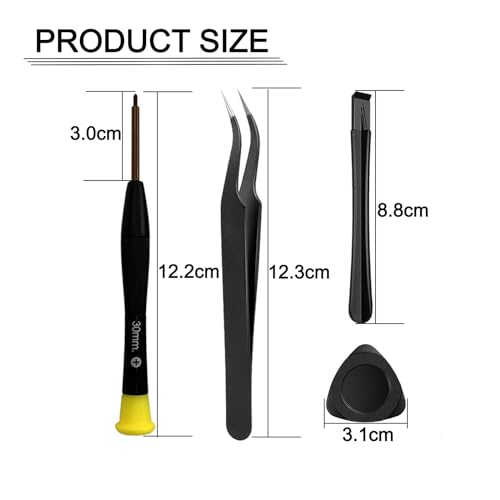 Image of Cleaning Repair Tool Kit for PS5, PS4, PS3, PS2, PS1 Playstation Controller with Paddles, Crossed Screwdriver PH00(+2.0) with Tweezer, Plastic Safe Pry Bar, Triangle Paddle, Part Accessories(PS-4pc)