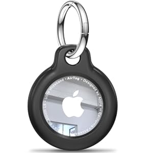 Air tag Holder Apple Air Tag Case with Keychain, Hard PC Anti-Drop Airtags Key Chain for Air Tags Case, Airtag Device Accessories for GPS Item Finder Tracker – Black
