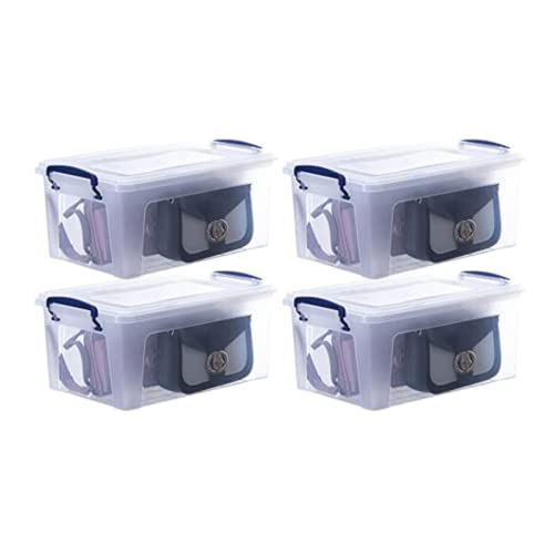 Image of Superio 11 Quart Clear Plastic Storage Boxes with Lids, Stackable Organizer Containers, BPA-Free Storage Bins for Home, Office, School & Dorm, 4 Pack