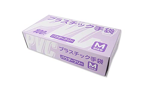 つばさ(Tsubasa) 使い捨て手袋 プラスチックグローブ パウダーフリー クリア色 Mサイズ 100枚入