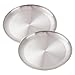 Stackable Stainless Steel Camping Plate, Round Metal for Camp Plate for Outdoor Picnic & Backpacking – 2-Pack Lightweight Dinner Plates, 14-26 cm Diameter(14x1cm)