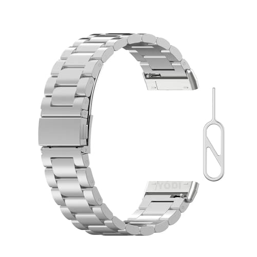 Image of YODI Watch Band Compatible with Fitbit Versa 4 / Fit bit Versa 3 / Fitbit Sense /Sense 2 Band, Soft Replacement Silicone Wristband for Women Flexible Waterproof Sport Watch Strap for Men Large