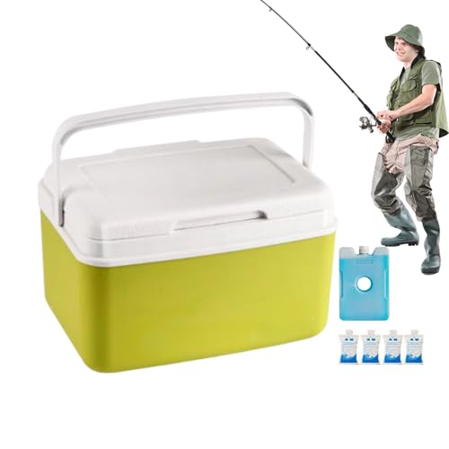 保冷式ポータブルクーラー - 旅行用パーソナルクーラー ハンドル付き | 15リットル容量 飲食物保冷用 アウトドア キャンプ ピクニック BBQ ビーチ対応