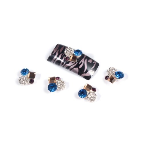So Beauty 10pcs 3D Nail Art with Colorful Rhinestones Diamond Glitters DIY Decorations