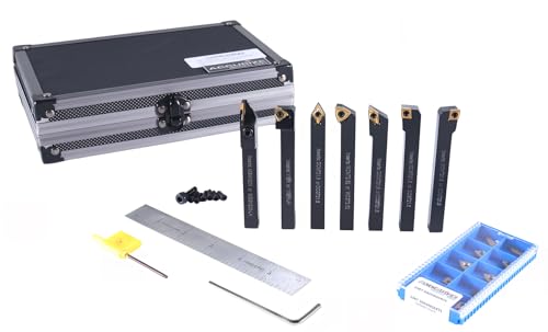 Accusize Industrial Tools 7 Pieces/Set 3/8'' Indexable Carbide Turning Tool Set with 10 Extra Carbide Inserts in Fitted Box, 2387-2003plus - Thumbnail 6