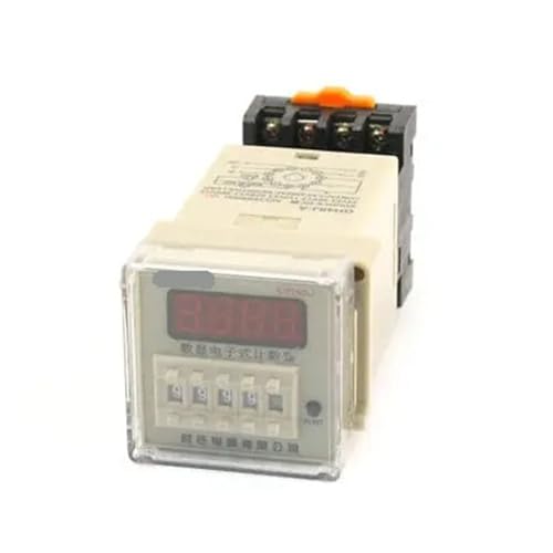 Compteur à affichage numérique DH48J DC 12V relais temporisé réglable 1-9999 avec socle