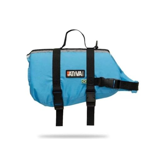 Colete Salva Vidas Ativa Pet Vest Azul M 9 a 18 Kg